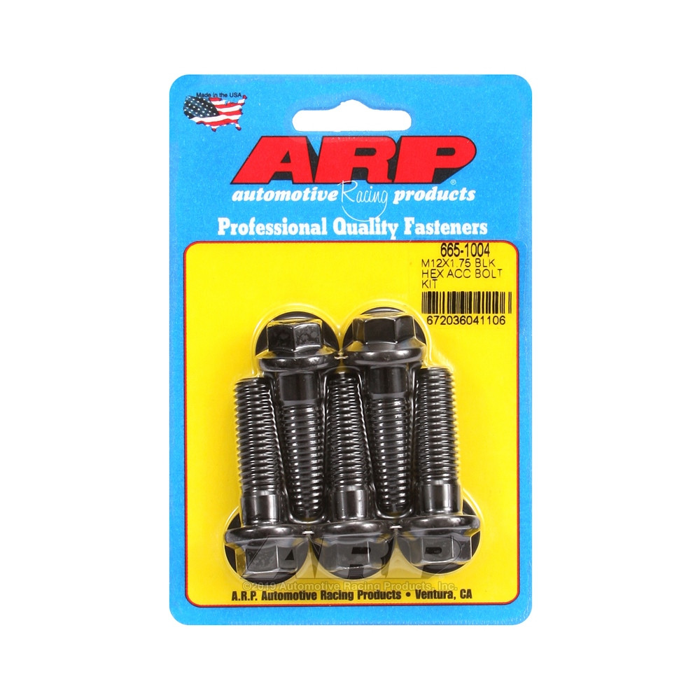 ARP Universal Bolt M12 x 1.75 - Black Oxyde Hex x5 - ARP-665-1004 - 665-1004 - 3666618196206