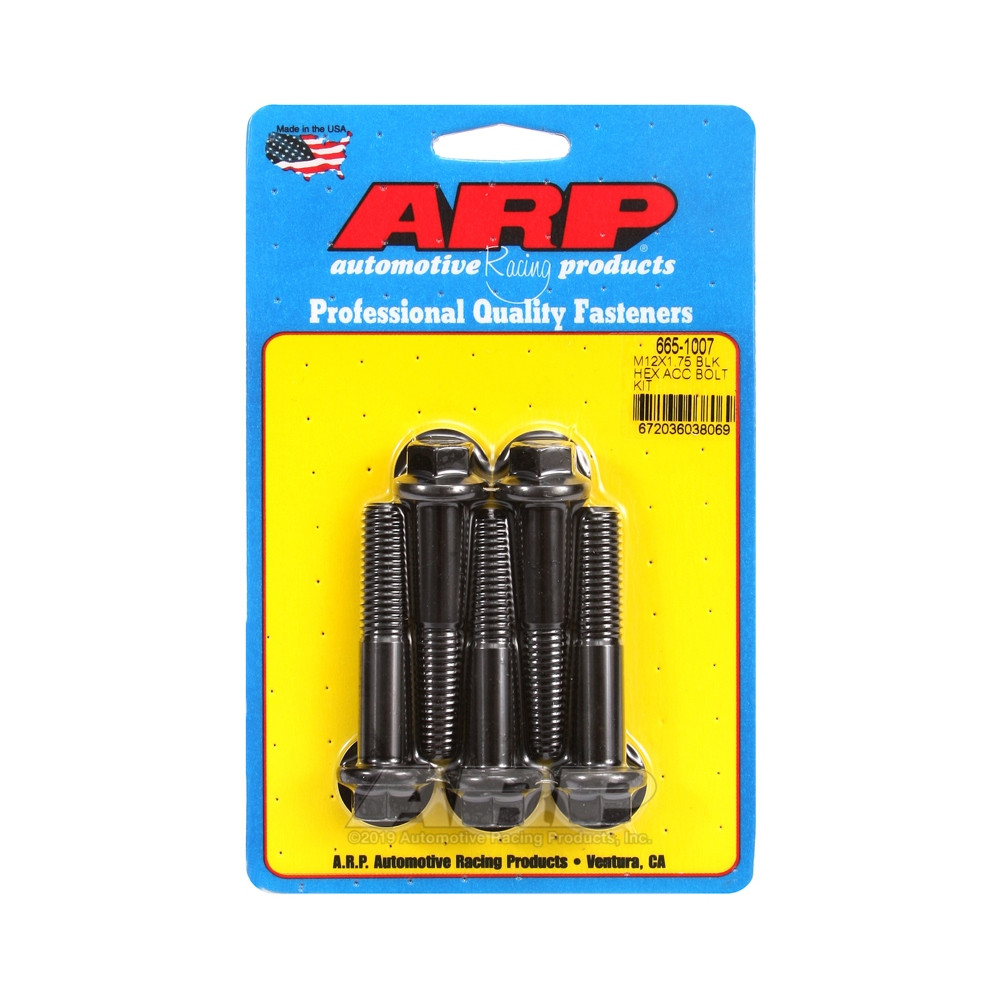 ARP Universal Bolt M12 x 1.75 - Black Oxyde Hex x5 - ARP-665-1007 - 665-1007 - 3666618196237