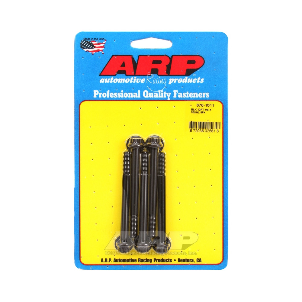 Universal Bolt ARP M6 x 1.00 - Black Oxyde 12 Pts x5 - ARP-670-1011 - 670-1011 - 3666618196381