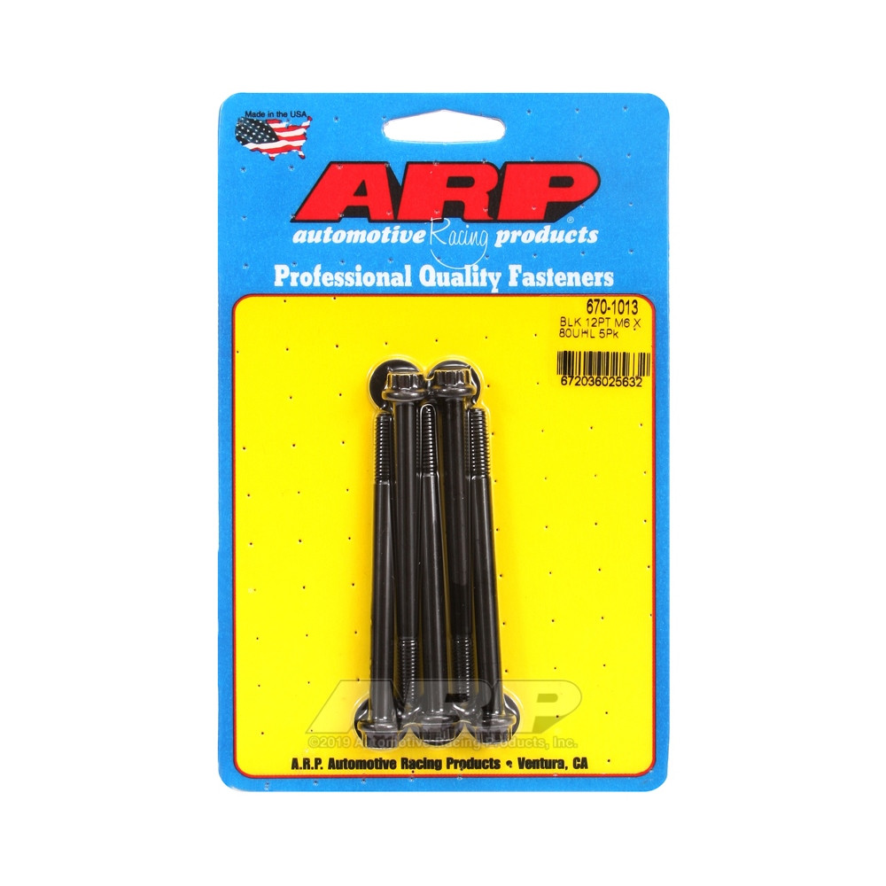 Universal Bolt ARP M6 x 1.00 - Black Oxyde 12 Pts x5 - ARP-670-1013 - 670-1013 - 3666618196404