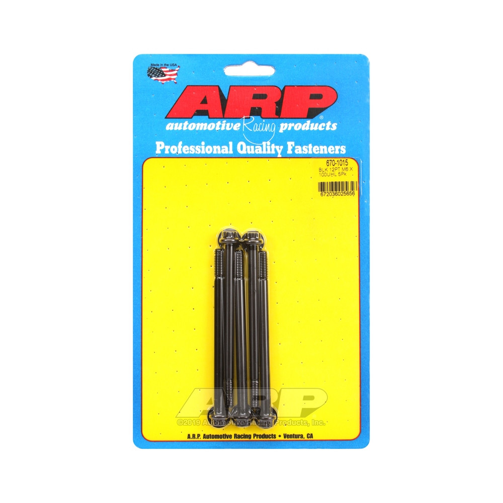Universal Bolt ARP M6 x 1.00 - Black Oxyde 12 Pts x5 - ARP-670-1015 - 670-1015 - 3666618196428