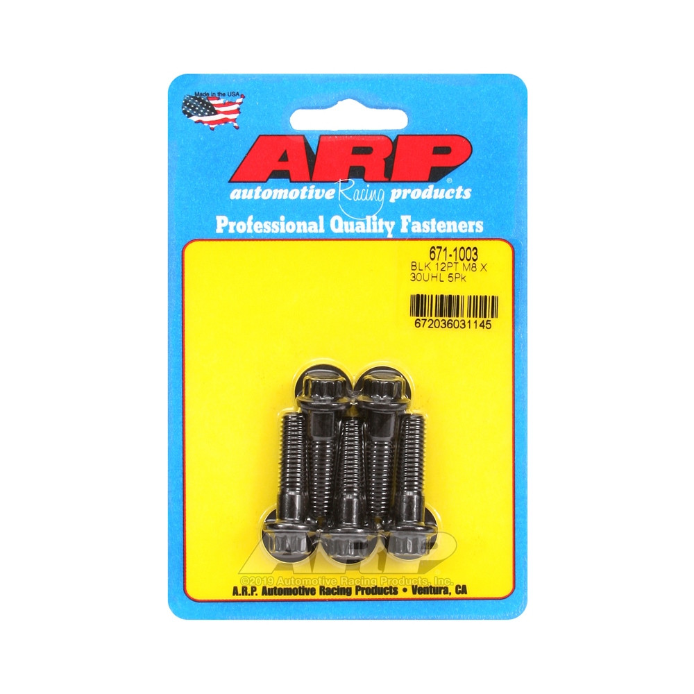 Bulloni universali ARP M8 x 1,25 - Oxyde nero 12 pz. x5 - ARP-671-1003 - 671-1003 - 3666618196473