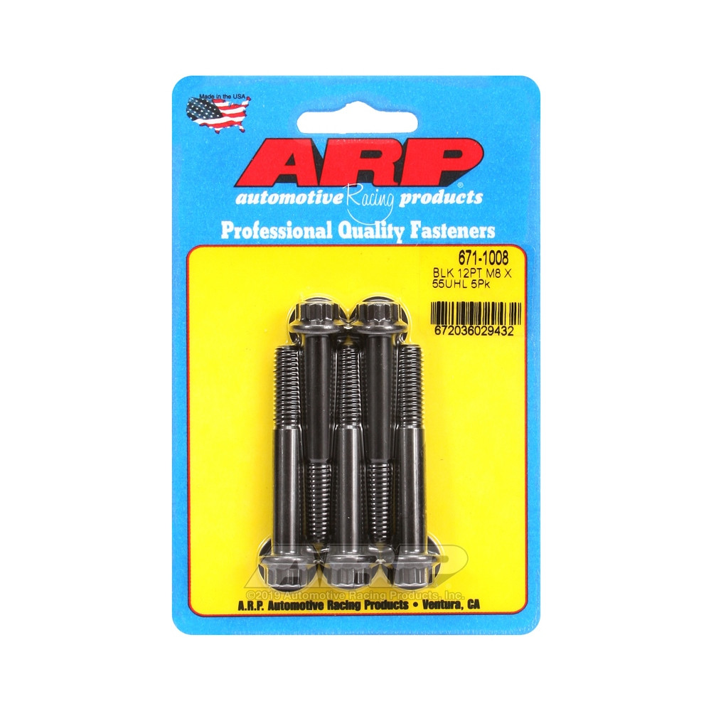 Bulloni universali ARP M8 x 1,25 - Oxyde nero 12 pz. x5 - ARP-671-1008 - 671-1008 - 3666618196527