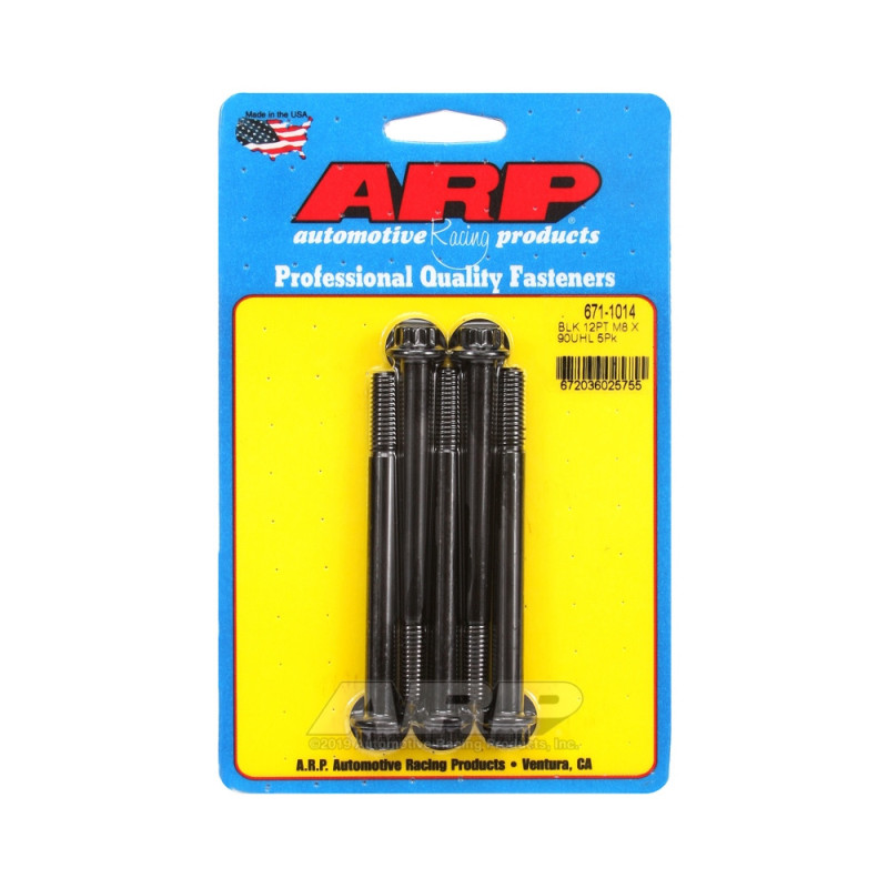 ARP Universal Bolt M8 x 1.25 - Black Oxyde 12 Pts x5 - ARP-671-1014 - 671-1014 - 3666618196589