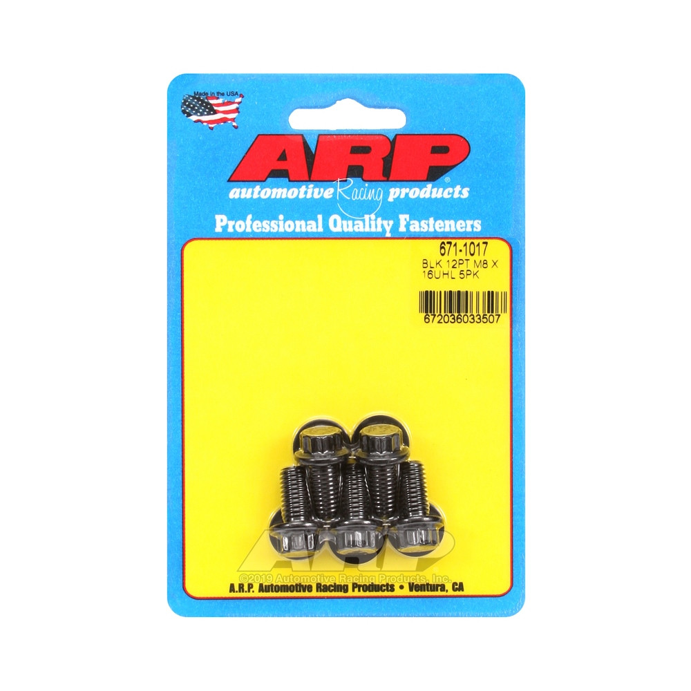 ARP Universal Bolt M8 x 1.25 - Black Oxyde 12 Pts x5 - ARP-671-1017 - 671-1017 - 3666618196619