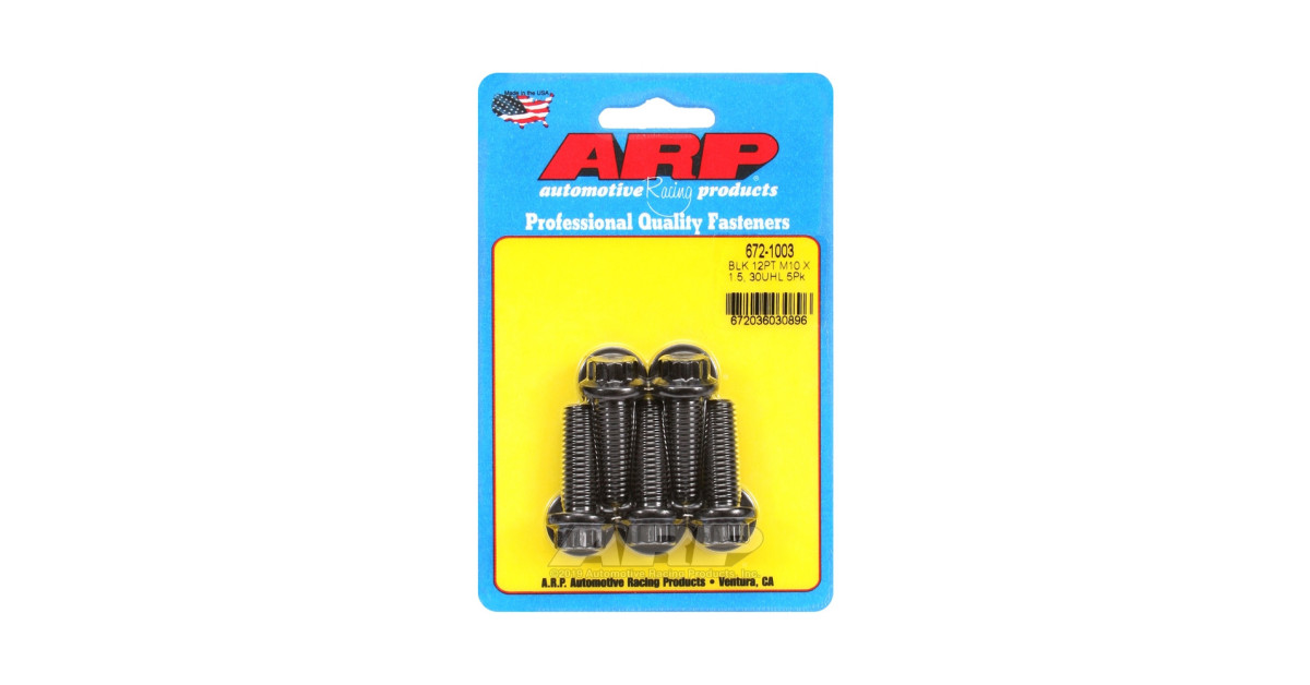 Universal-Schrauben ARP M10 x 1.50 - Black Oxyde 12 Pts x5