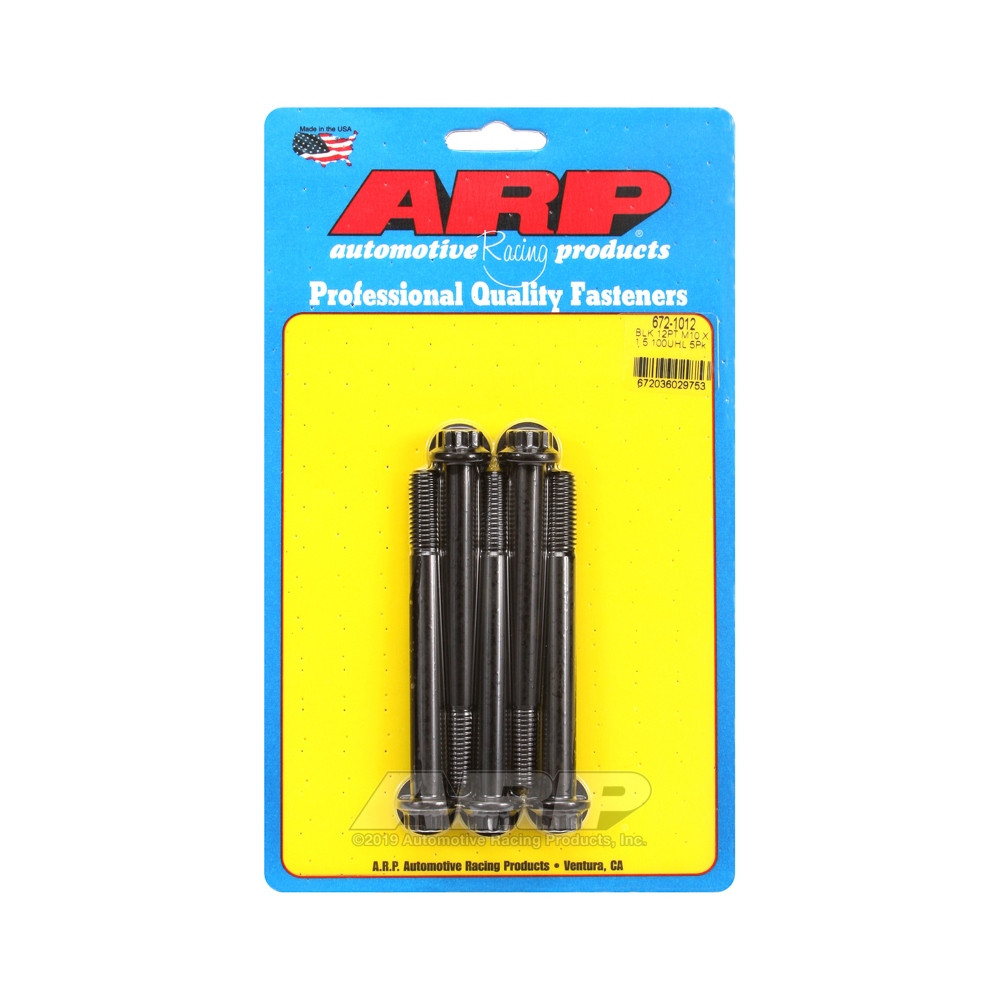 ARP Universal Bolt M10 x 1.50 - Black Oxyde 12 Pts x5 - ARP-672-1012 - 672-1012 - 3666618196756