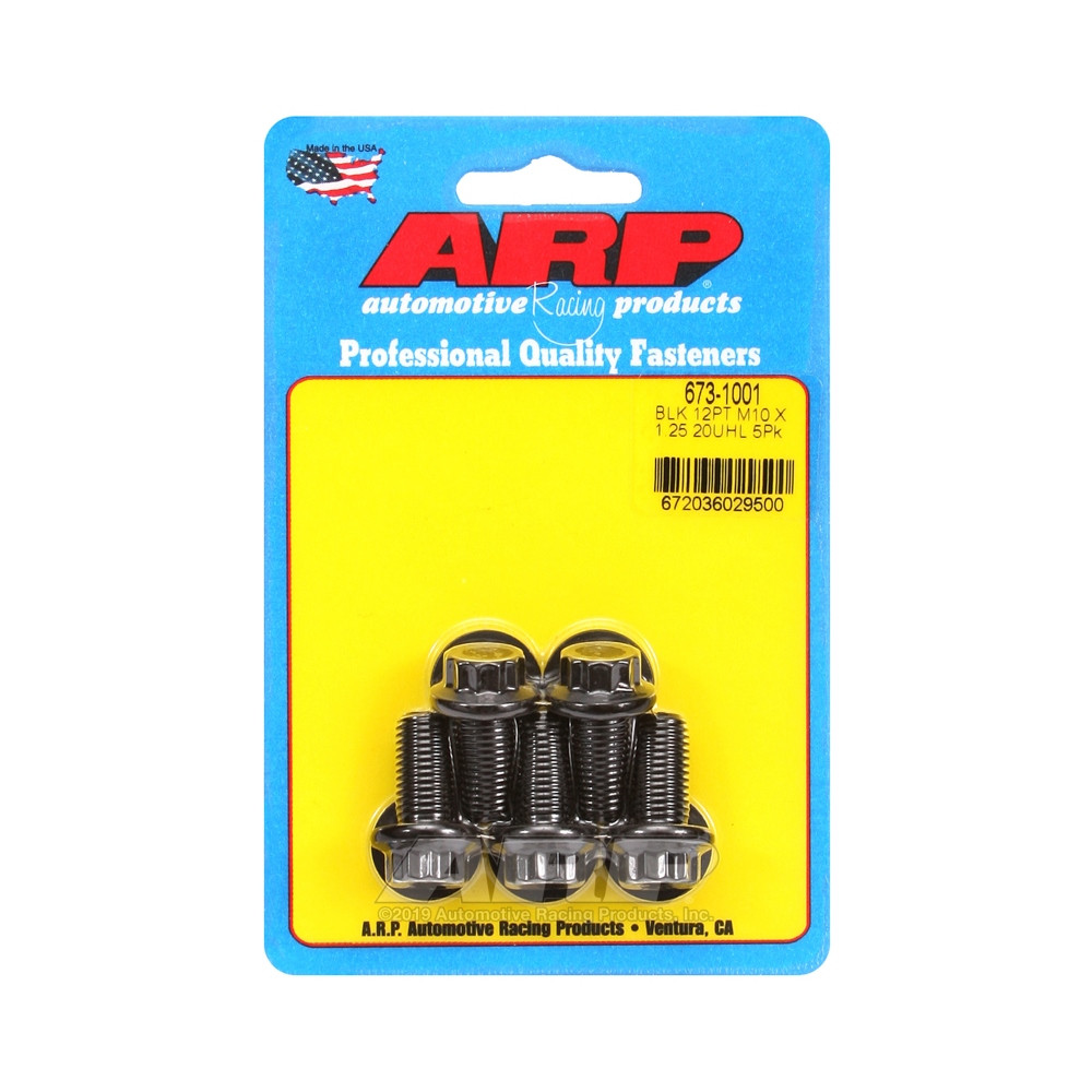 ARP Universal Bolt M10 x 1.25 - Black Oxyde 12 Pts x5 - ARP-673-1001 - 673-1001 - 3666618196770