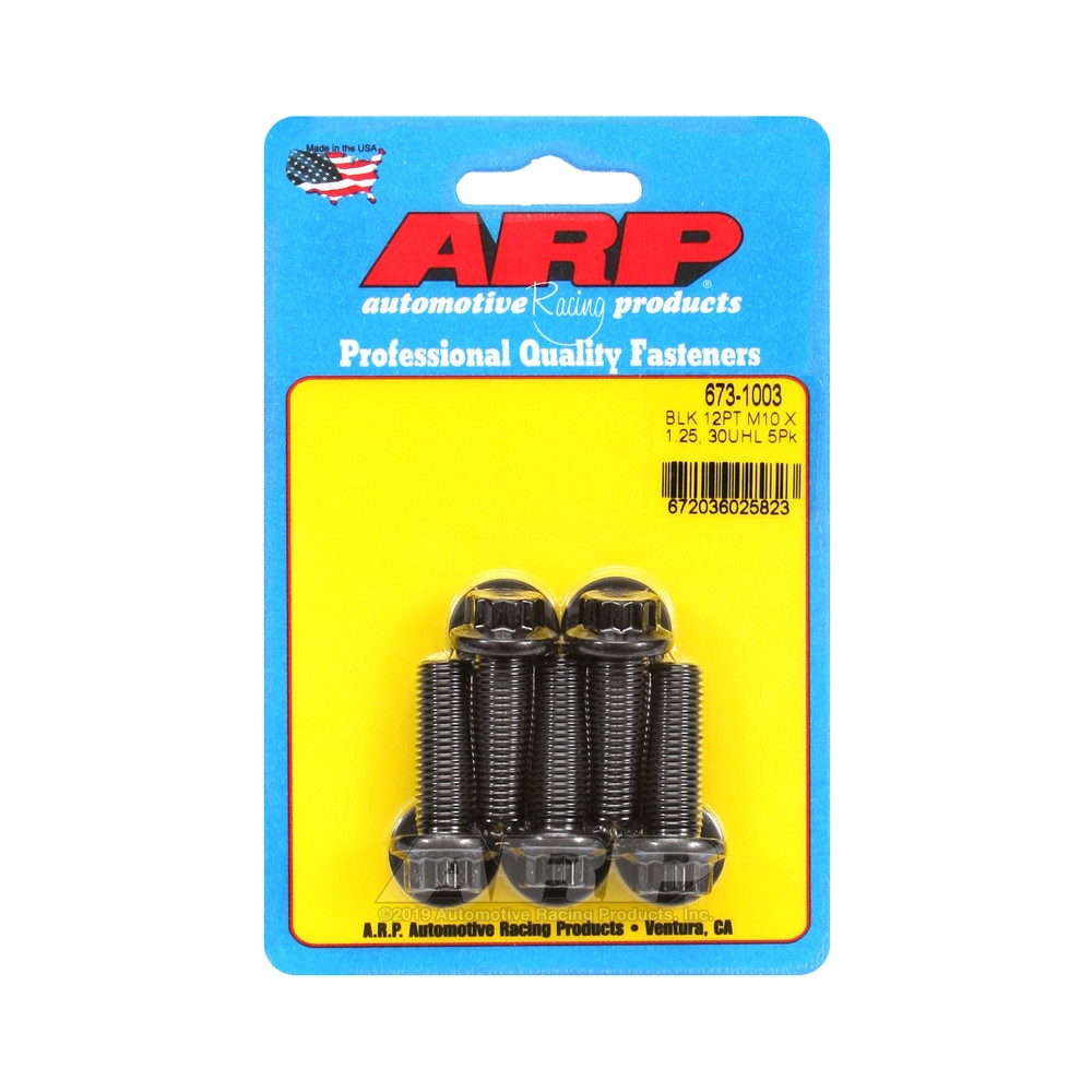 ARP Universal Bolt M10 x 1.25 - Black Oxyde 12 Pts x5 - ARP-673-1003 - 673-1003 - 3666618196794