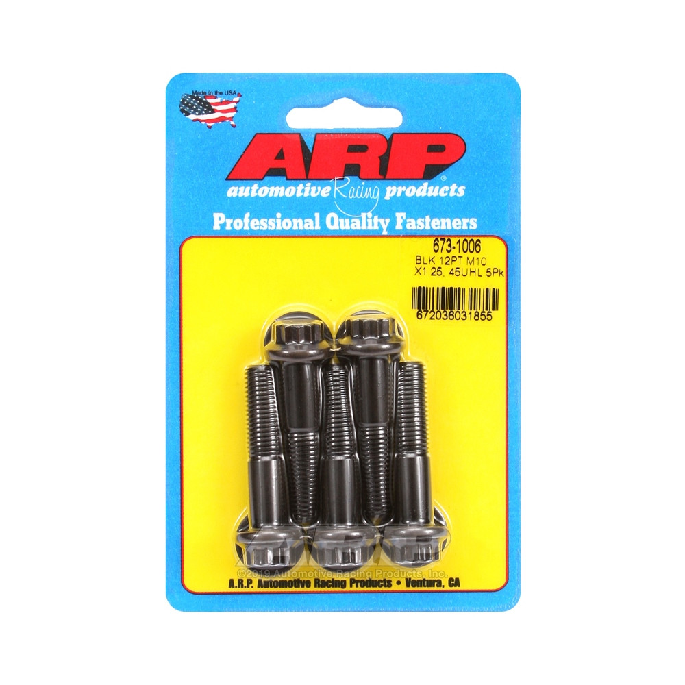 Boulonnerie universelle ARP M10 x 1.25 Black Oxyde 12 Pts x5 - GT2i - ARP-673-1006 - 673-1006 - 3661768238943
