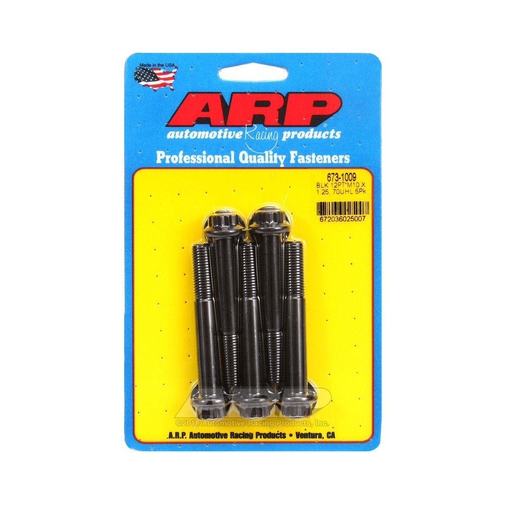 ARP Universal Bolt M10 x 1.25 - Black Oxyde 12 Pts x5 - ARP-673-1009 - 673-1009 - 3666618196848