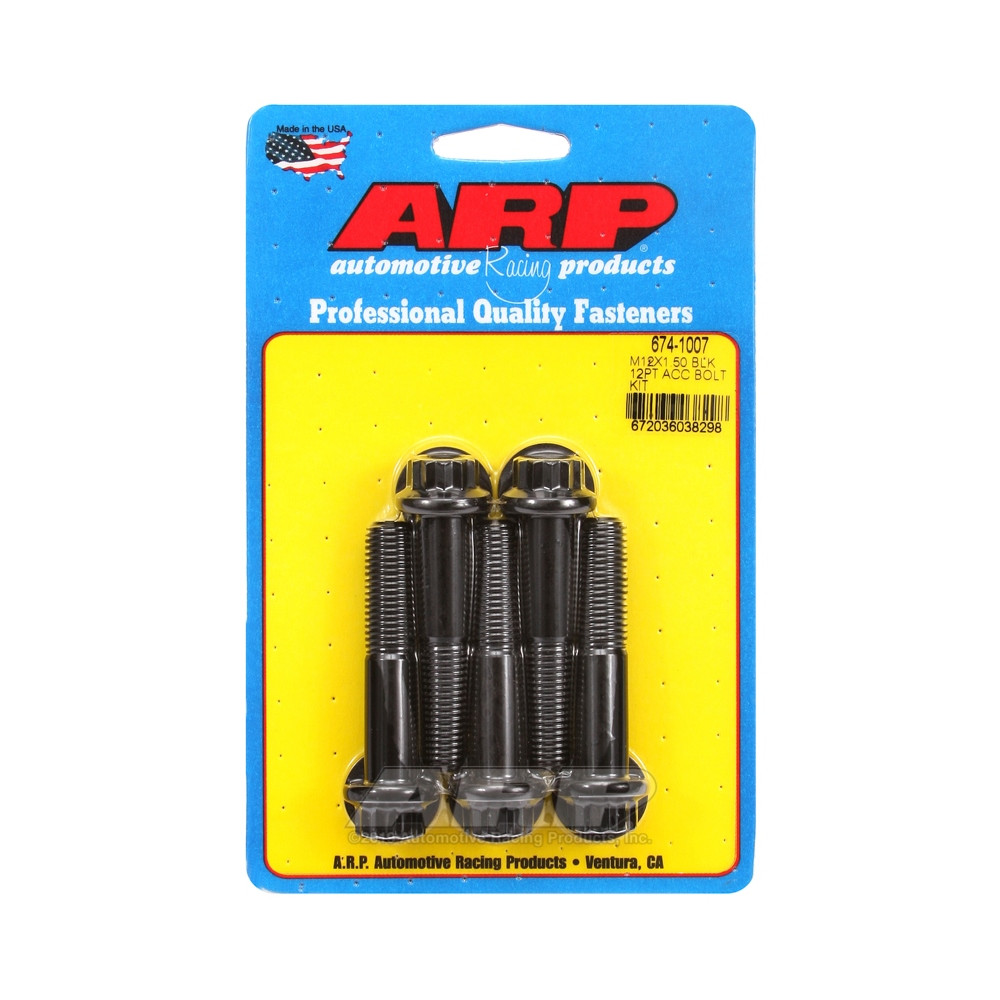 Boulonnerie universelle ARP M12 x 1.50 - Black Oxyde 12 Pts x5 - ARP-674-1007 - 674-1007 - 3666618196947