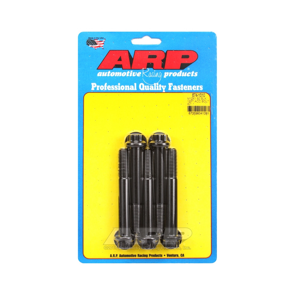 ARP Universal Bolt M12 x 1.50 - Black Oxyde 12 Pts x5 - ARP-674-1010 - 674-1010 - 3666618196978