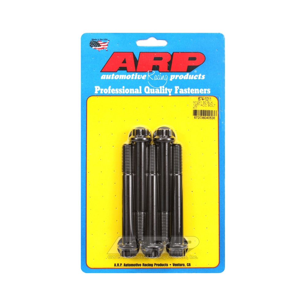 Boulonnerie universelle ARP M12 x 1.50 - Black Oxyde 12 Pts x5 - ARP-674-1011 - 674-1011 - 3666618196985