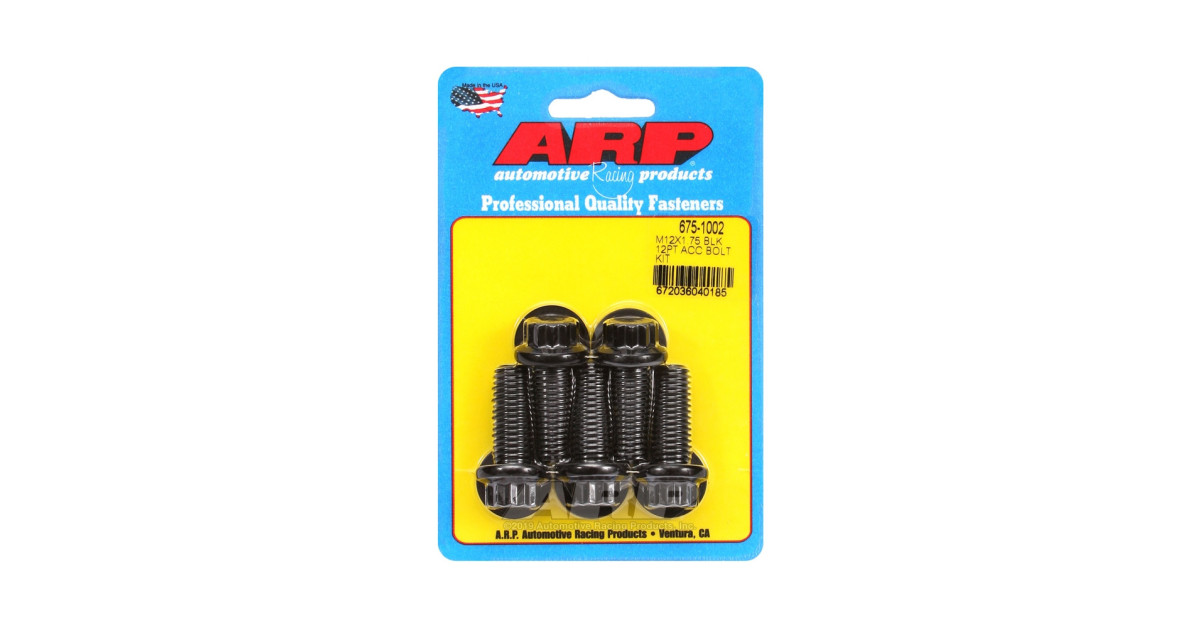 Boulonnerie universelle ARP M12 x 1.75 - Black Oxyde 12 Pts x5