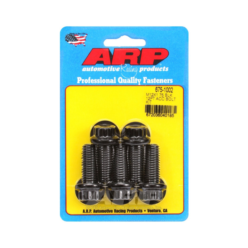 Bullone universale ARP M12 x 1,75 - Oxyde nero 12 pts x5 - ARP-675-1002 - 675-1002 - 3666618197005