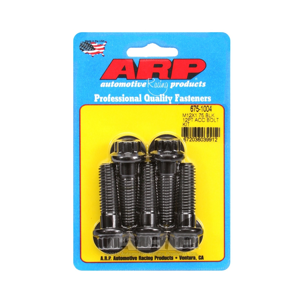 ARP Universal Bolt M12 x 1.75 - Black Oxyde 12 Pts x5 - ARP-675-1004 - 675-1004 - 3666618197029