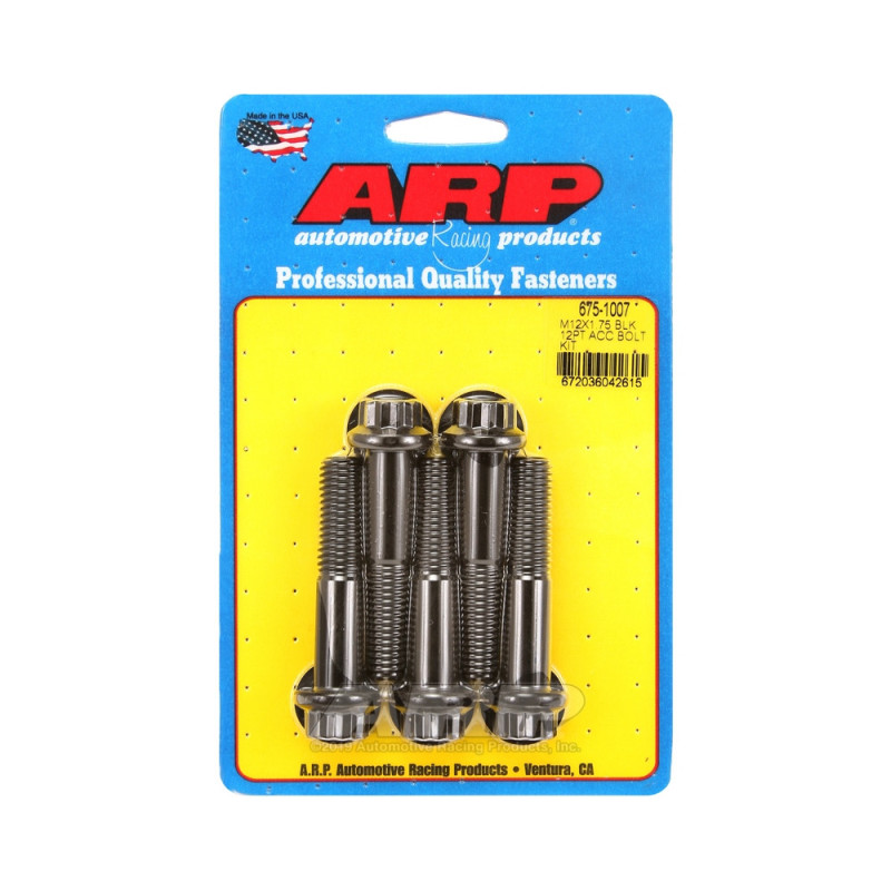 ARP Universal Bolt M12 x 1.75 - Black Oxyde 12 Pts x5 - ARP-675-1007 - 675-1007 - 3666618197050