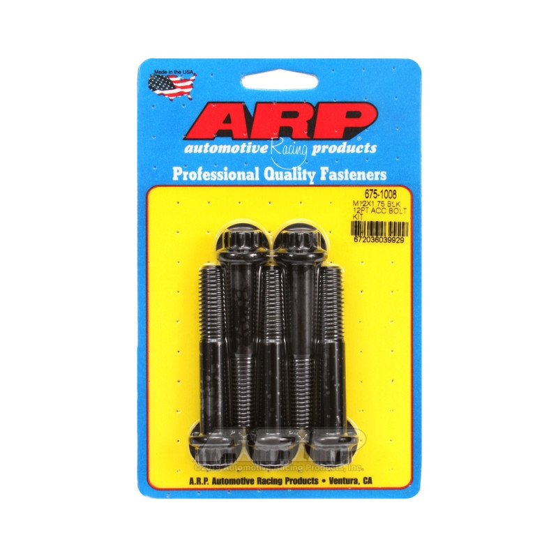 Bullone universale ARP M12 x 1,75 - Oxyde nero 12 pts x5 - ARP-675-1008 - 675-1008 - 3666618197067