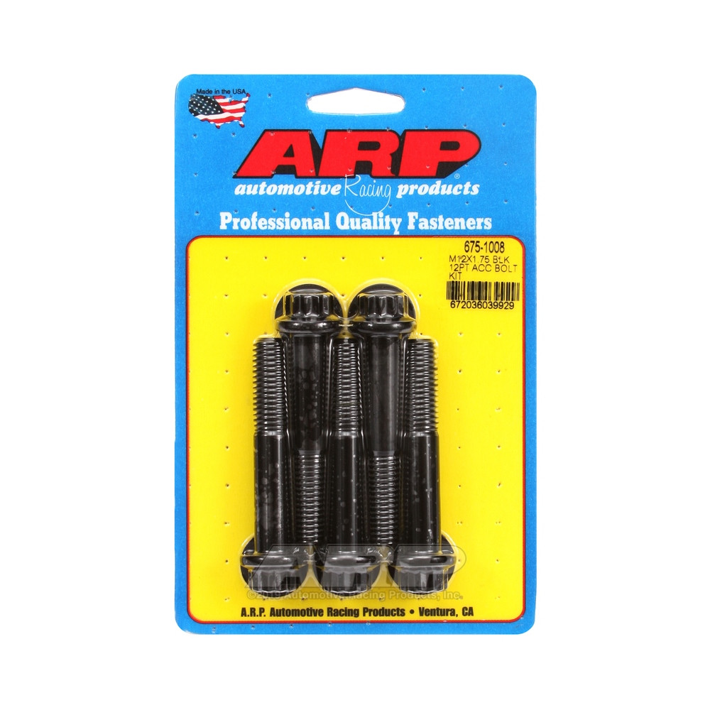 ARP Universal Bolt M12 x 1.75 - Black Oxyde 12 Pts x5 - ARP-675-1008 - 675-1008 - 3666618197067