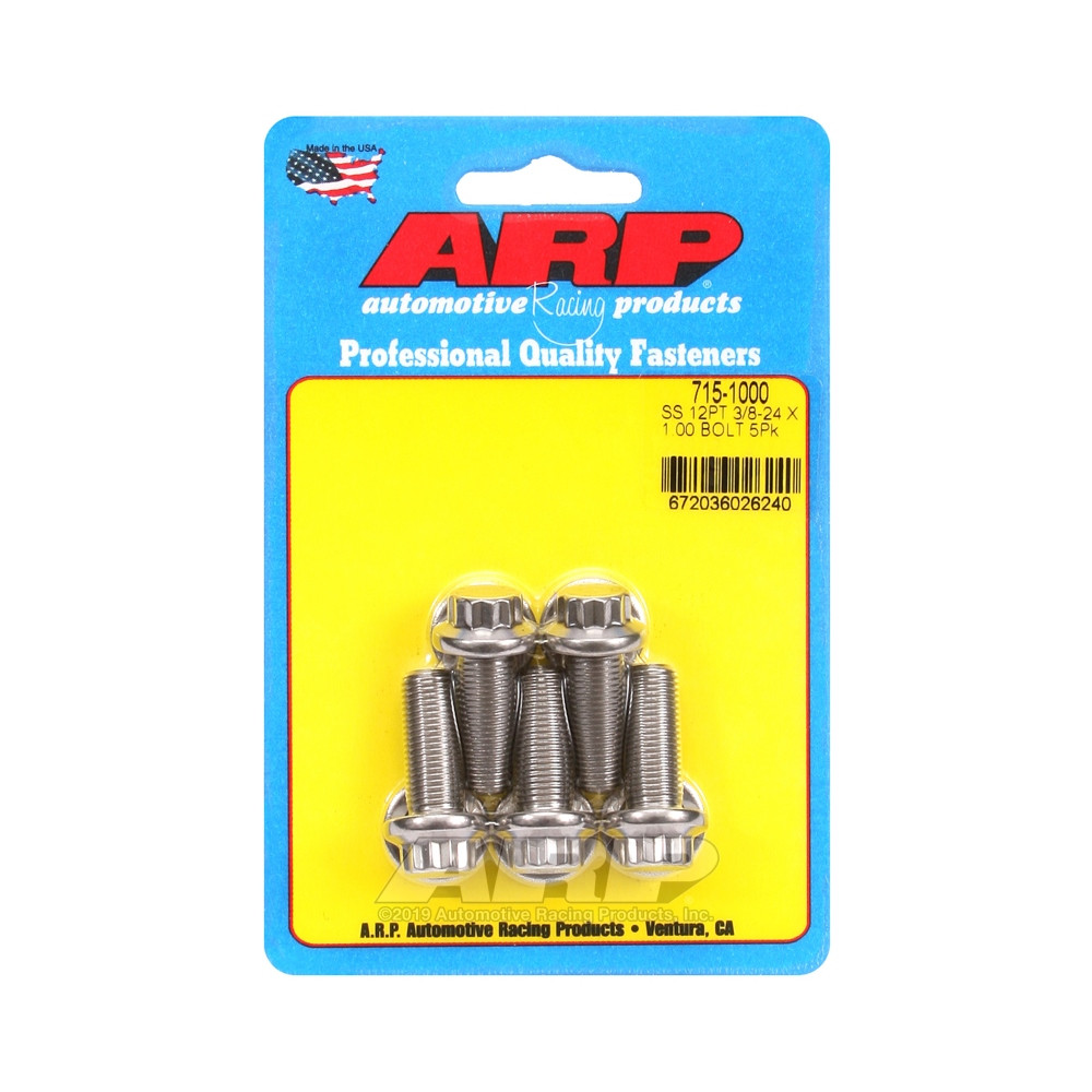 ARP Universal Head Bolt STD 3/8-24 - Stainless Steel 12 Pts x5 - ARP-715-1000 - 715-1000 - 3666618197913