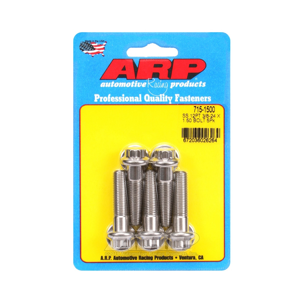 ARP Universal Head Bolt STD 3/8-24 - Stainless Steel 12 Pts x5 - ARP-715-1500 - 715-1500 - 3666618197937