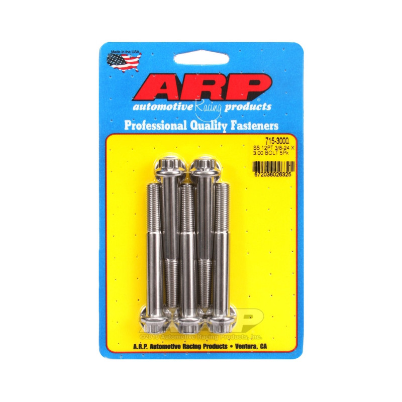 ARP Universal Head Bolt STD 3/8-24 - Stainless Steel 12 Pts x5 - ARP-715-3000 - 715-3000 - 3666618197999
