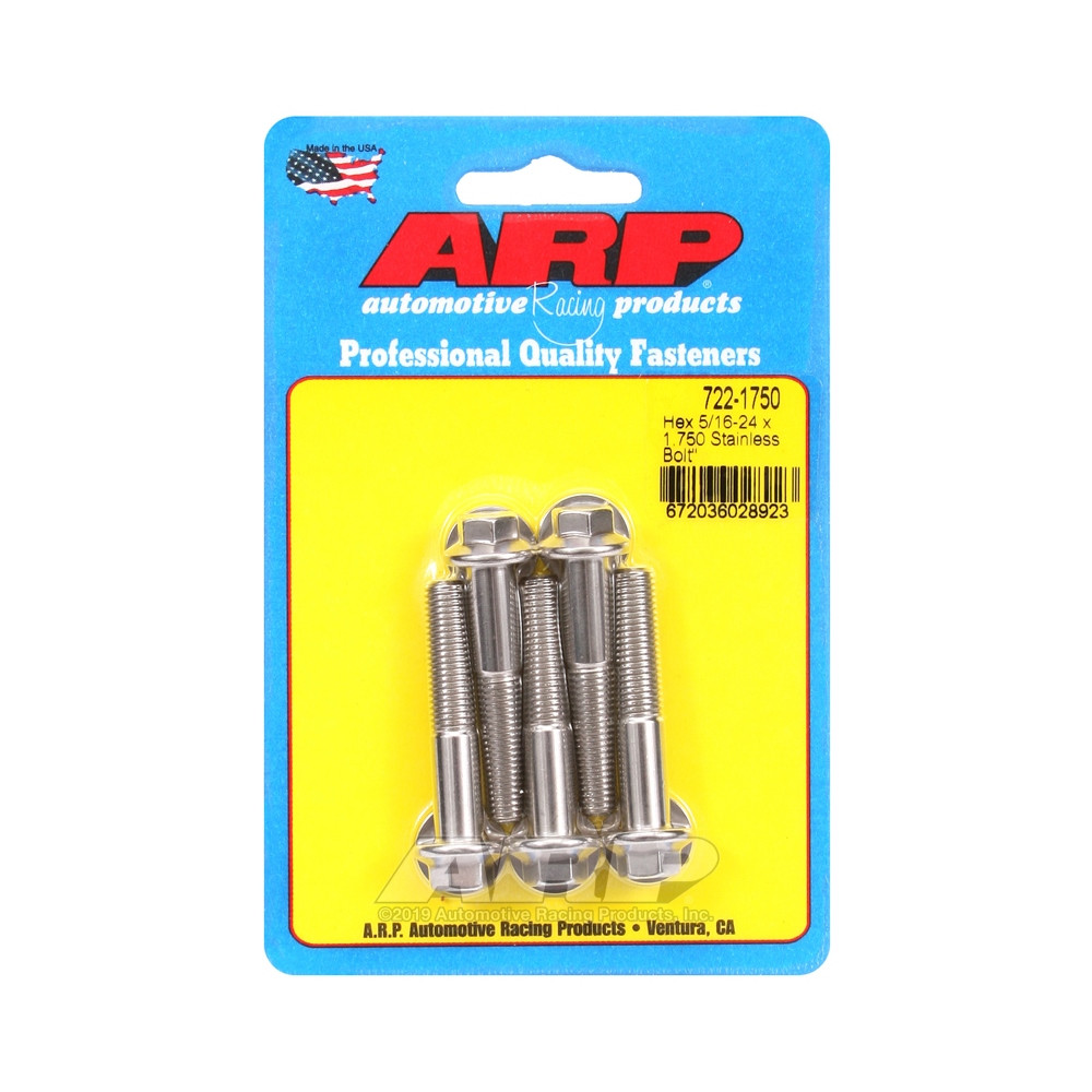Universal Bolt ARP 5/16-24 - Stainless Hex x5 - ARP-722-1750 - 722-1750 - 3666618198491