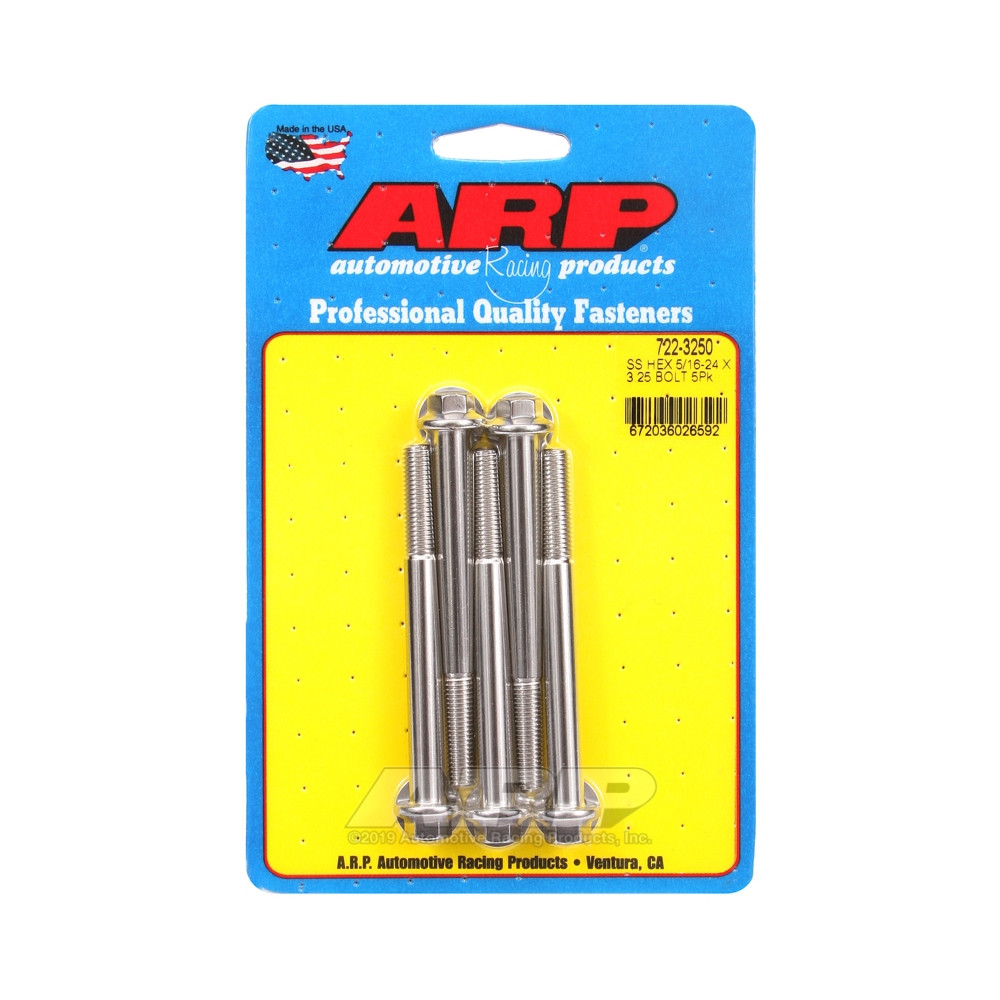 Universal Bolt ARP 5/16-24 - Stainless Hex x5 - ARP-722-3250 - 722-3250 - 3666618198552