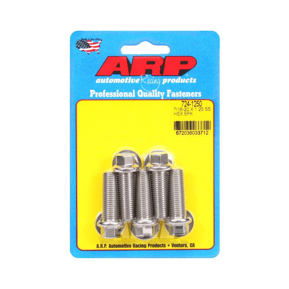 Universal Bolt ARP 7/16-20 - Stainless Hex x5 - ARP-724-1250 - 724-1250 - 3666618198835