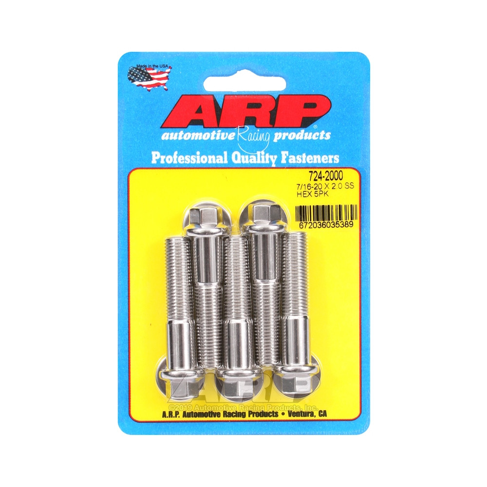 Bullone universale ARP 7/16-20 - Esagono inox x5 - ARP-724-2000 - 724-2000 - 3666618198866