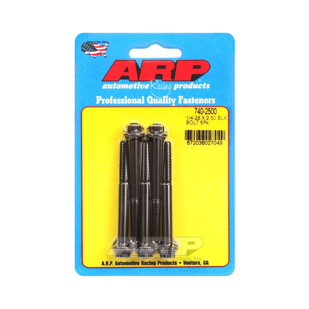 ARP Universal Bolt 1/4-28 - Black Oxyde 12 Pts x5 - ARP-740-2500 - 740-2500 - 3666618199443