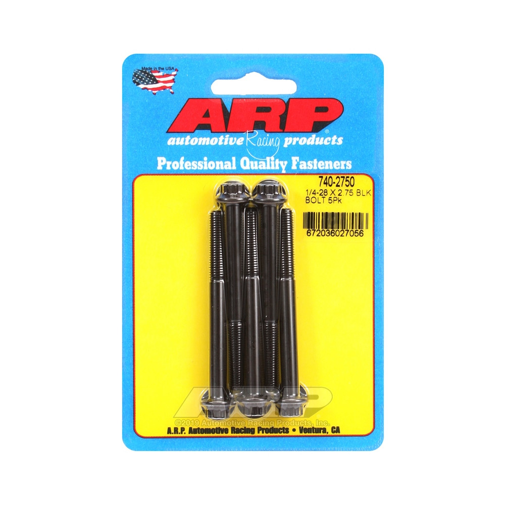 ARP Universal Bolt 1/4-28 - Black Oxyde 12 Pts x5 - ARP-740-2750 - 740-2750 - 3666618199450