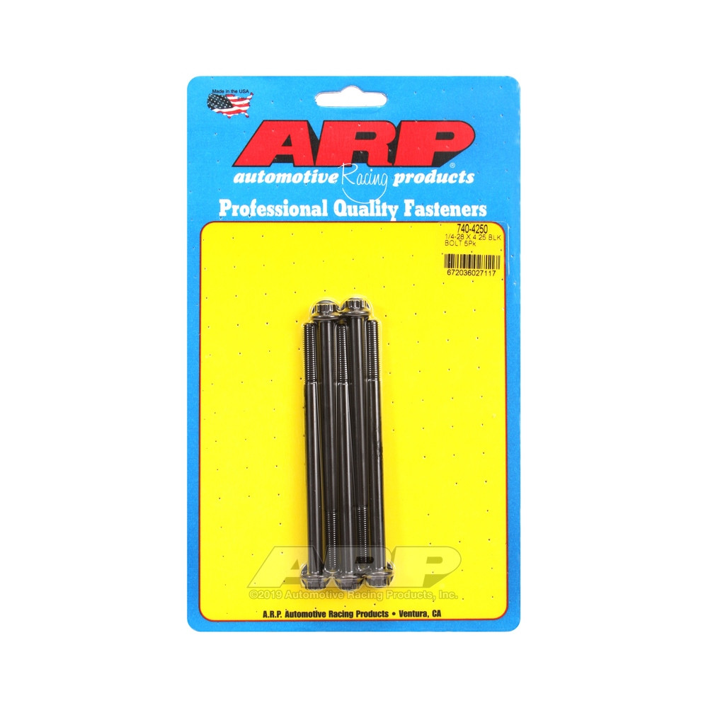 ARP Universal Bolt 1/4-28 - Black Oxyde 12 Pts x5 - ARP-740-4250 - 740-4250 - 3666618199511