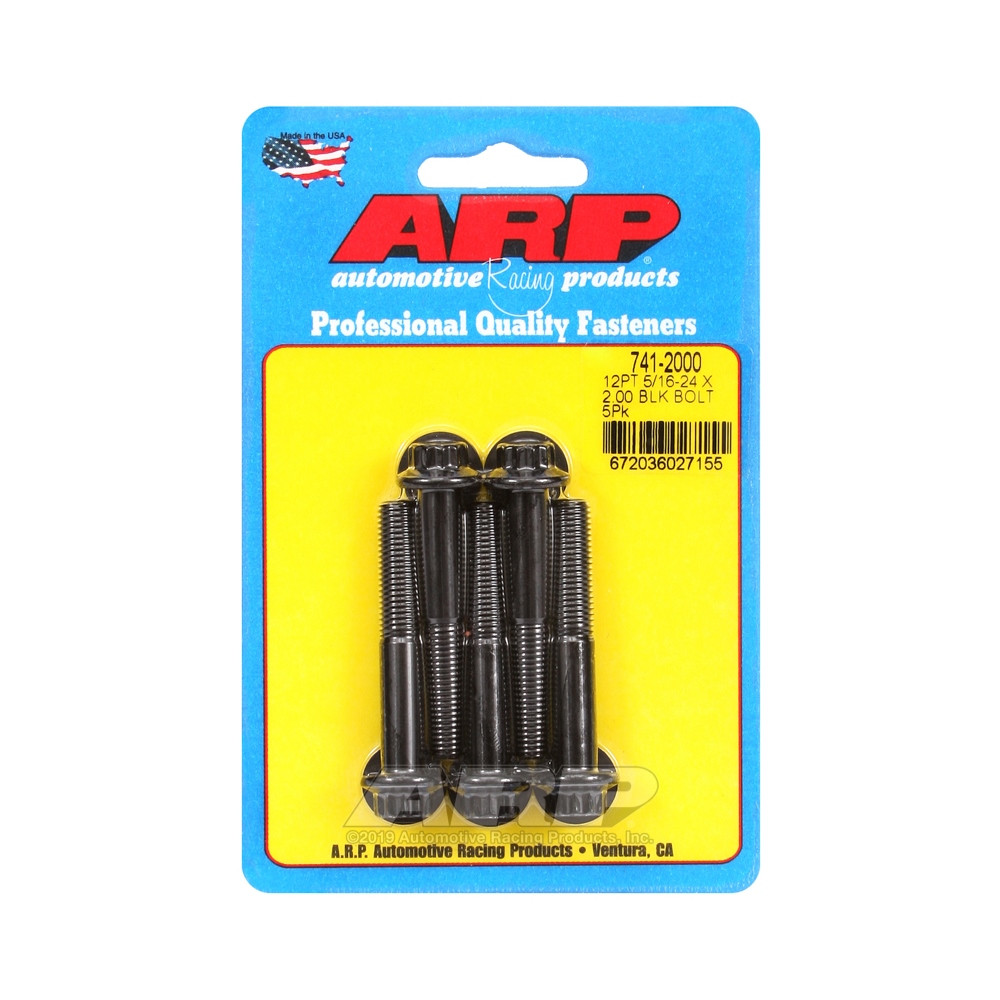 Universal Bolt ARP 5/16-24 - Black Oxyde 12 Pts x5 - ARP-741-2000 - 741-2000 - 3666618199603