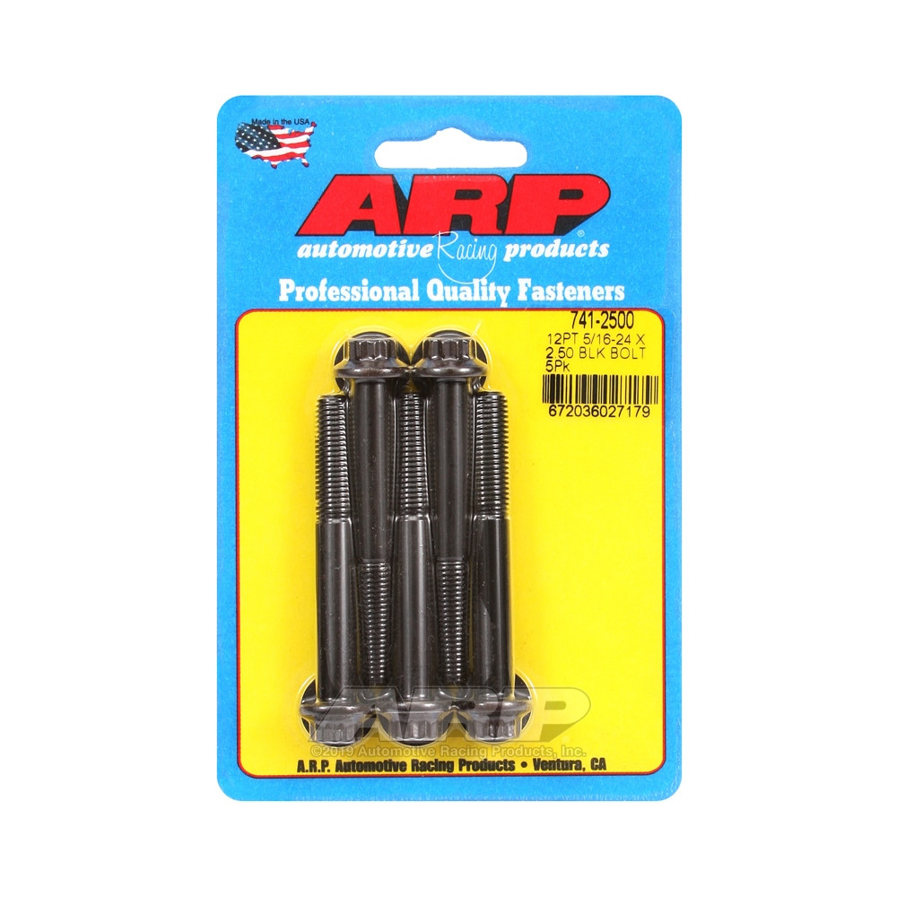 Universal Bolt ARP 5/16-24 - Black Oxyde 12 Pts x5 - ARP-741-2500 - 741-2500 - 3666618199627