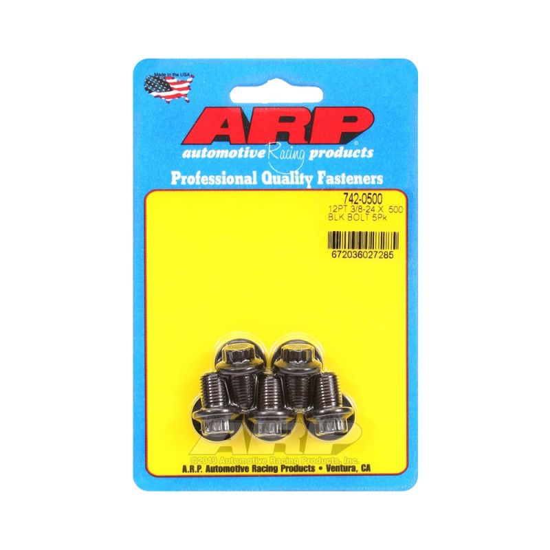 ARP Universal small head bolt 3/8-24 - Black Oxide 12 Pts x5 - ARP-742-0500 - 742-0500 - 3666618199740
