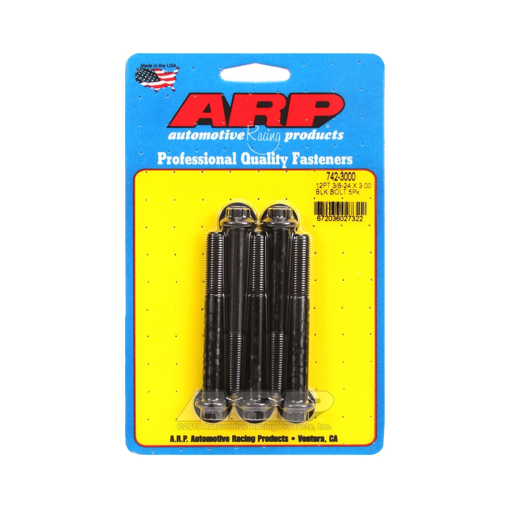 Boulonnerie universelle ARP petite tête 3/8-24 - Black Oxyde 12 Pts x5 - ARP-742-3000 - 742-3000 - 3666618199849