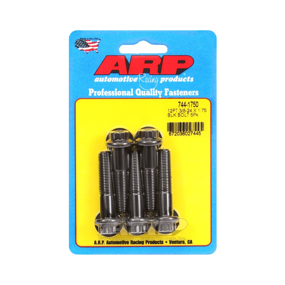 ARP Universal Head Bolt STD 3/8-24 - Black Oxide 12 Pts x5 - ARP-744-1750 - 744-1750 - 3666618200149