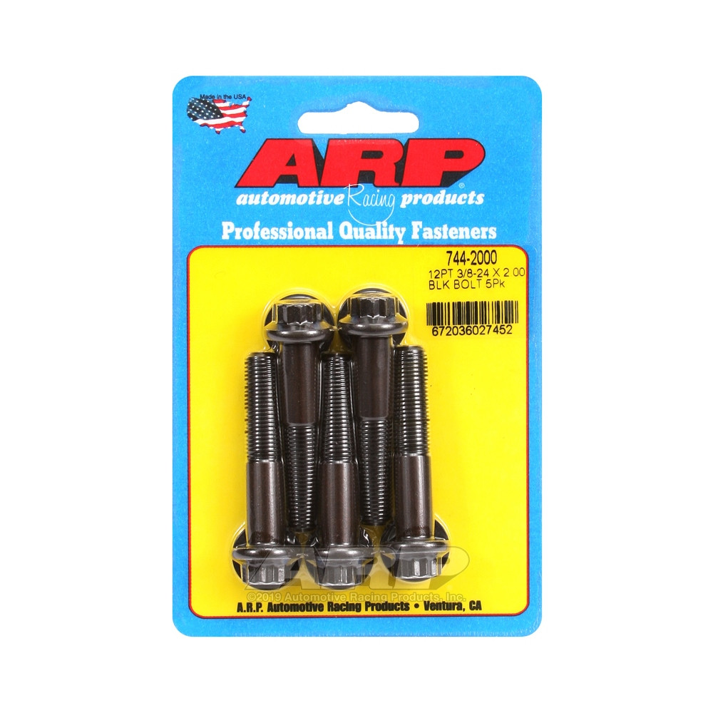 Boulonnerie universelle ARP tête STD 3/8-24 - Black Oxyde 12 Pts x5 - ARP-744-2000 - 744-2000 - 3666618200156