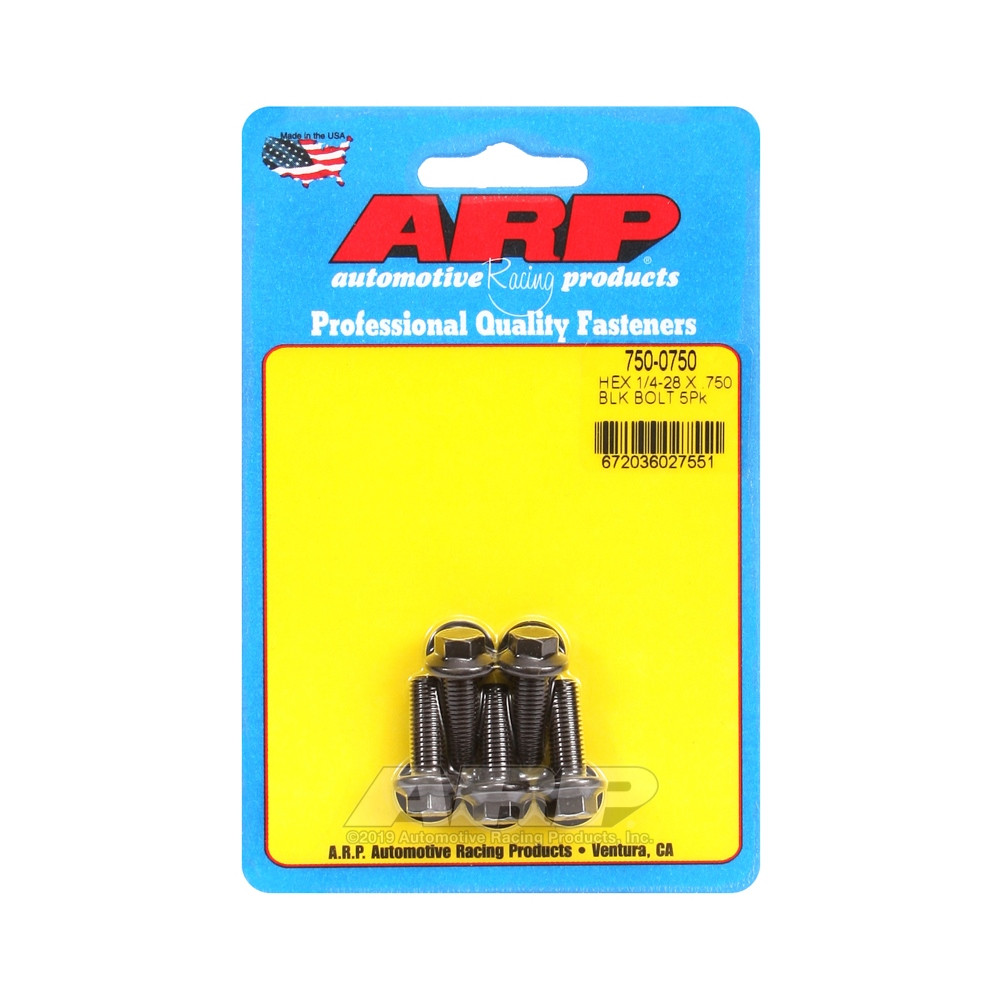 ARP Universal Bolt 1/4-28 - Black Oxyde Hex x5 - ARP-750-0750 - 750-0750 - 3666618226644