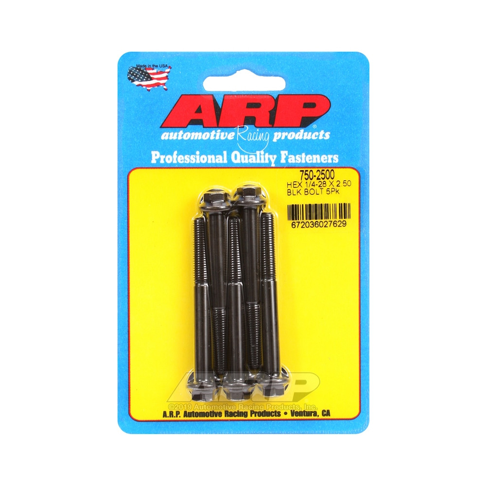 ARP Universal Bolt 1/4-28 - Black Oxyde Hex x5 - ARP-750-2500 - 750-2500 - 3666618226712