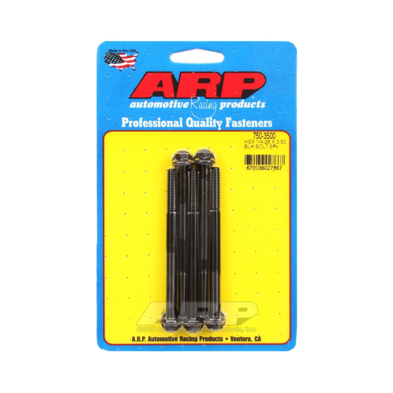 ARP Universal Bolt 1/4-28 - Black Oxyde Hex x5 - ARP-750-3500 - 750-3500 - 3666618226750