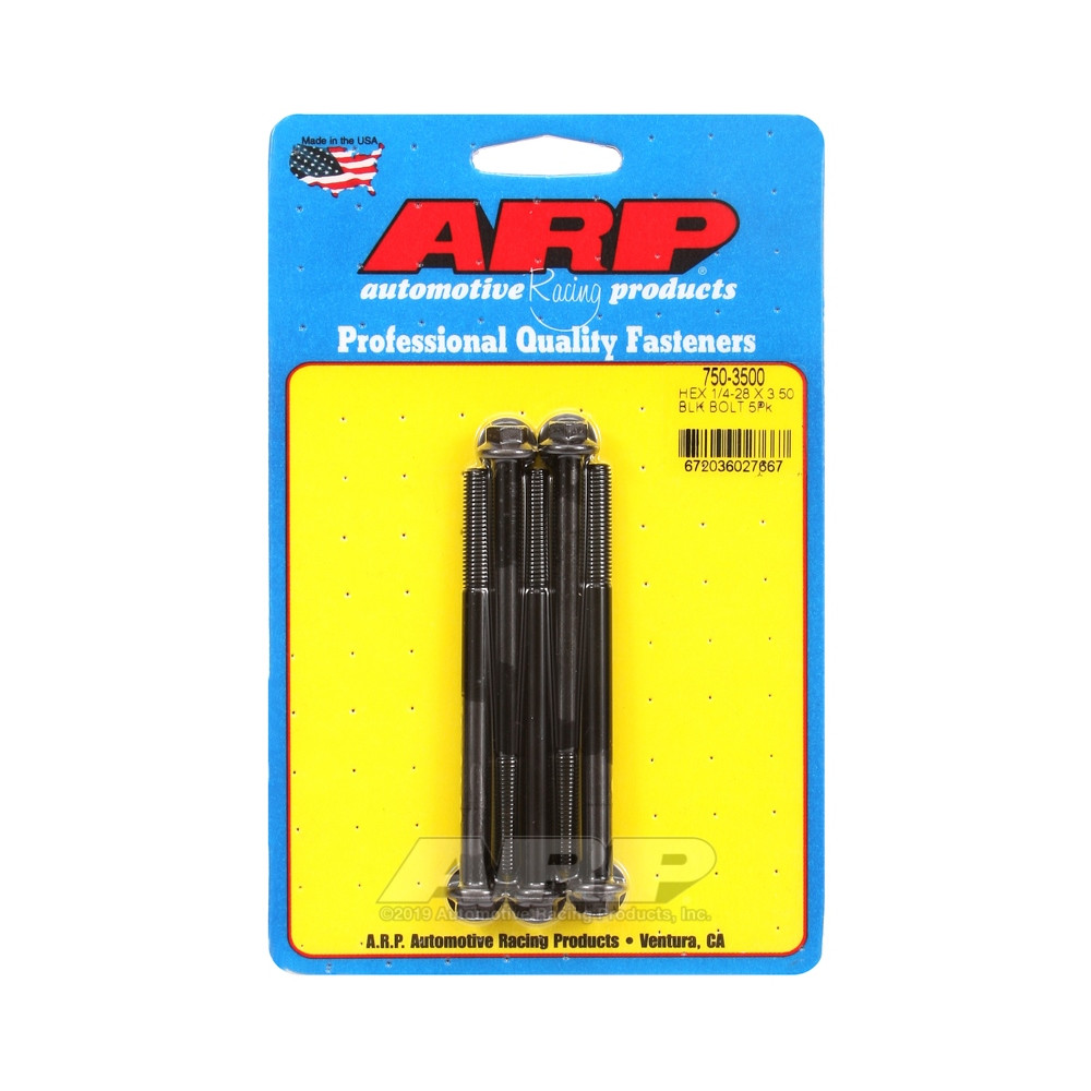 Boulonnerie universelle ARP 1/4-28 - Black Oxyde Hex x5 - ARP-750-3500 - 750-3500 - 3666618226750