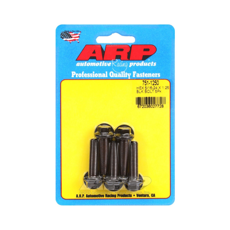 Universal Bolt ARP 5/16-24 - Black Oxyde Hex x5 - ARP-751-1250 - 751-1250 - 3666618226835