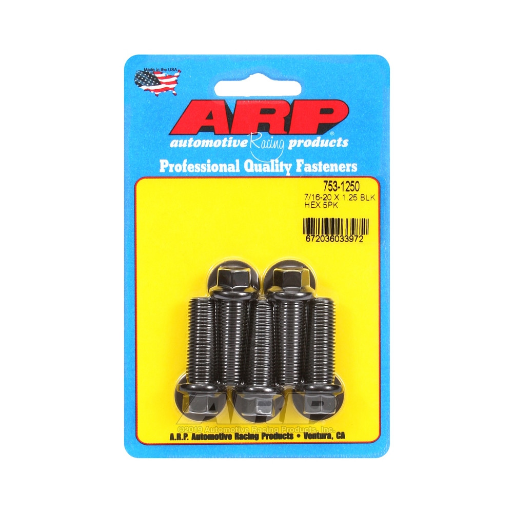 Universal Bolt ARP 7/16-20 - Black Oxyde Hex x5 - ARP-753-1250 - 753-1250 - 3666618227191