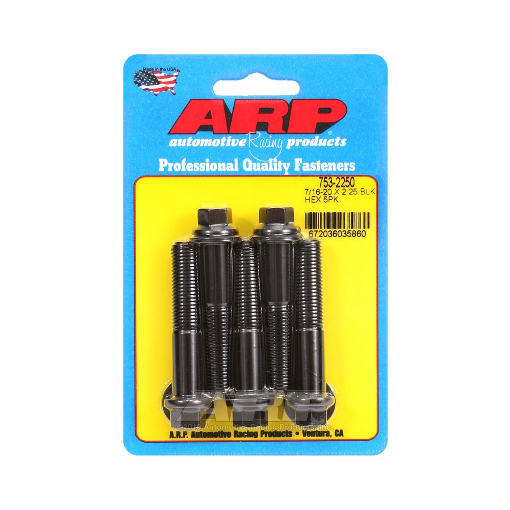 Bullone universale ARP 7/16-20 - Esagono ossidato nero x5 - ARP-753-2250 - 753-2250 - 3666618227238