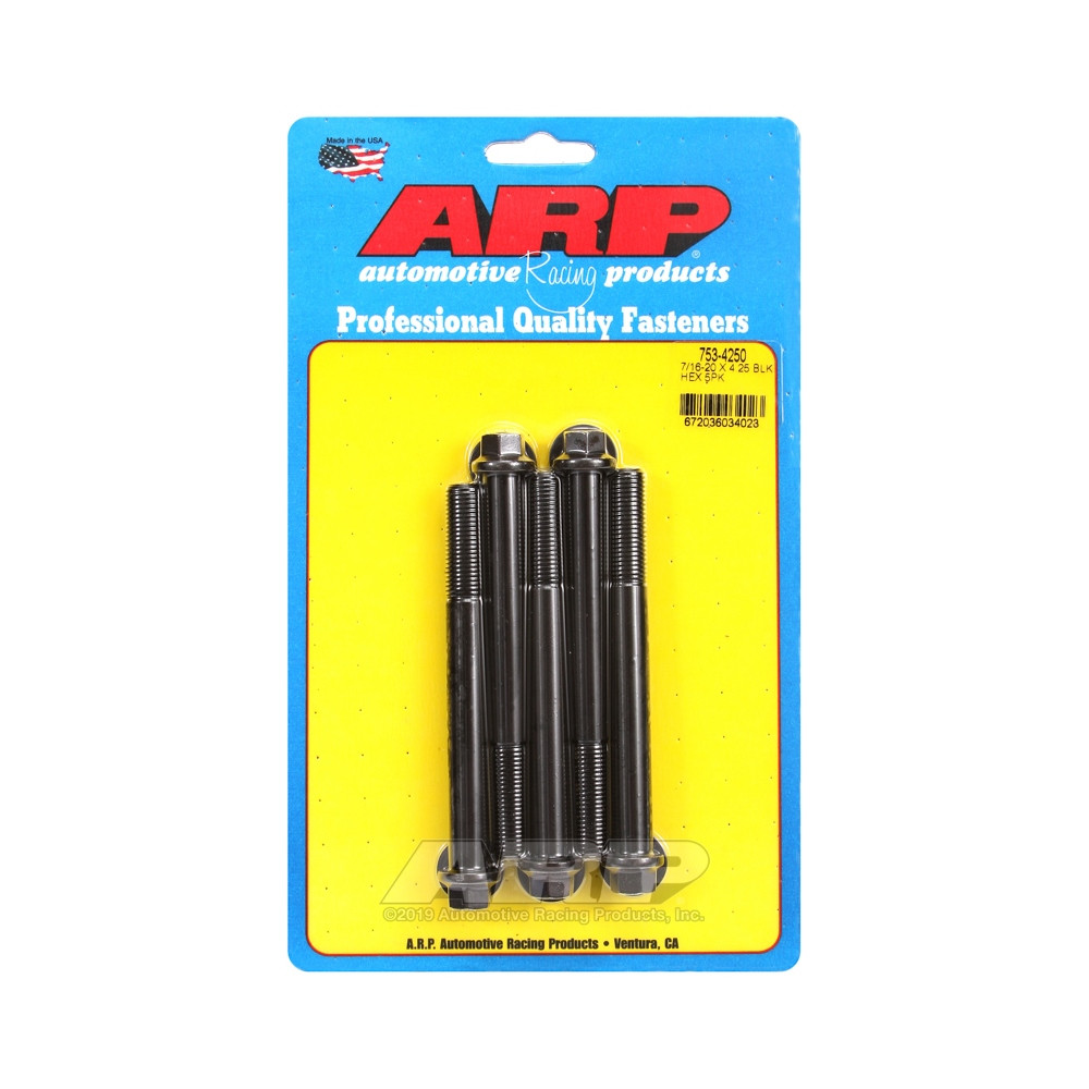 Universal Bolt ARP 7/16-20 - Black Oxyde Hex x5 - ARP-753-4250 - 753-4250 - 3666618227313