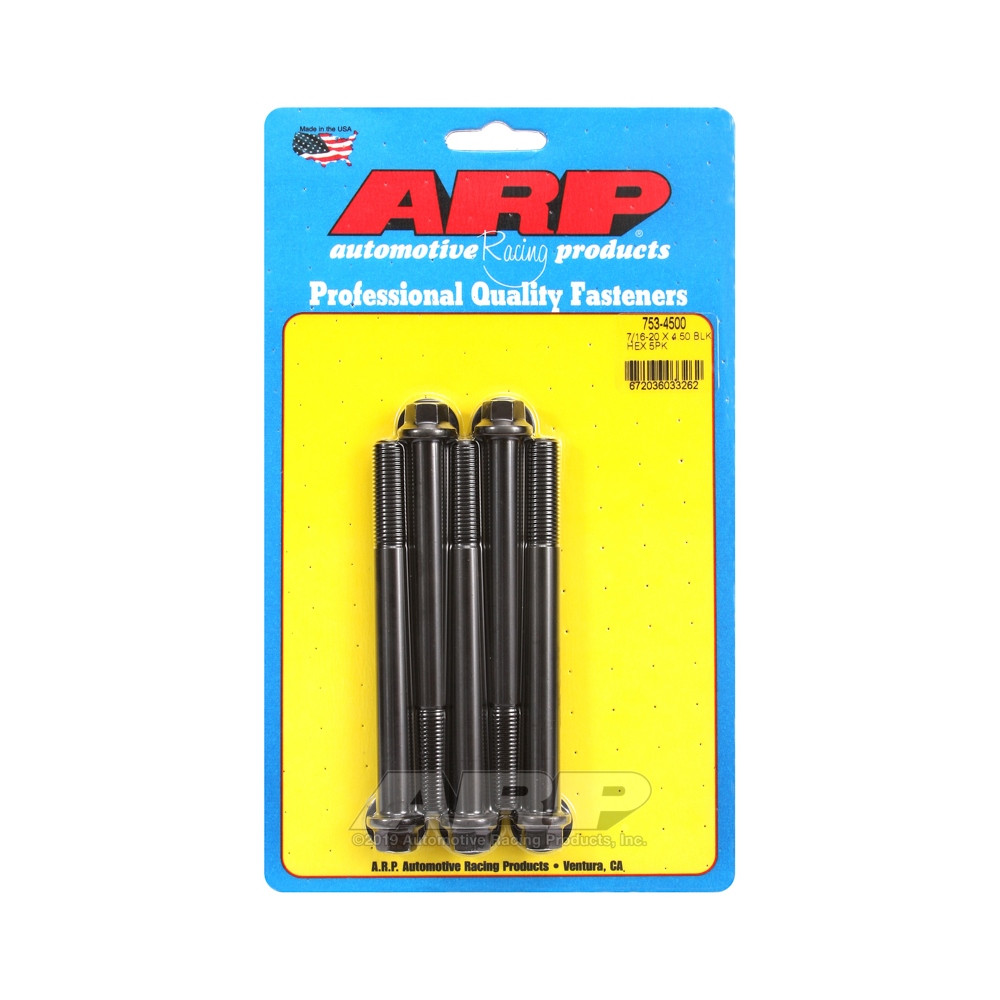 Bullone universale ARP 7/16-20 - Esagono ossidato nero x5 - ARP-753-4500 - 753-4500 - 3666618227320