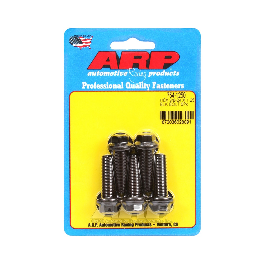 ARP Universal Head Bolt STD 3/8-24 - Black Oxide Hex x5 - ARP-754-1250 - 754-1250 - 3666618227375